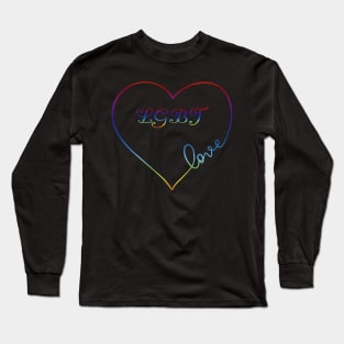 LGBT Rainbow Love Heart Pride Design Long Sleeve T-Shirt